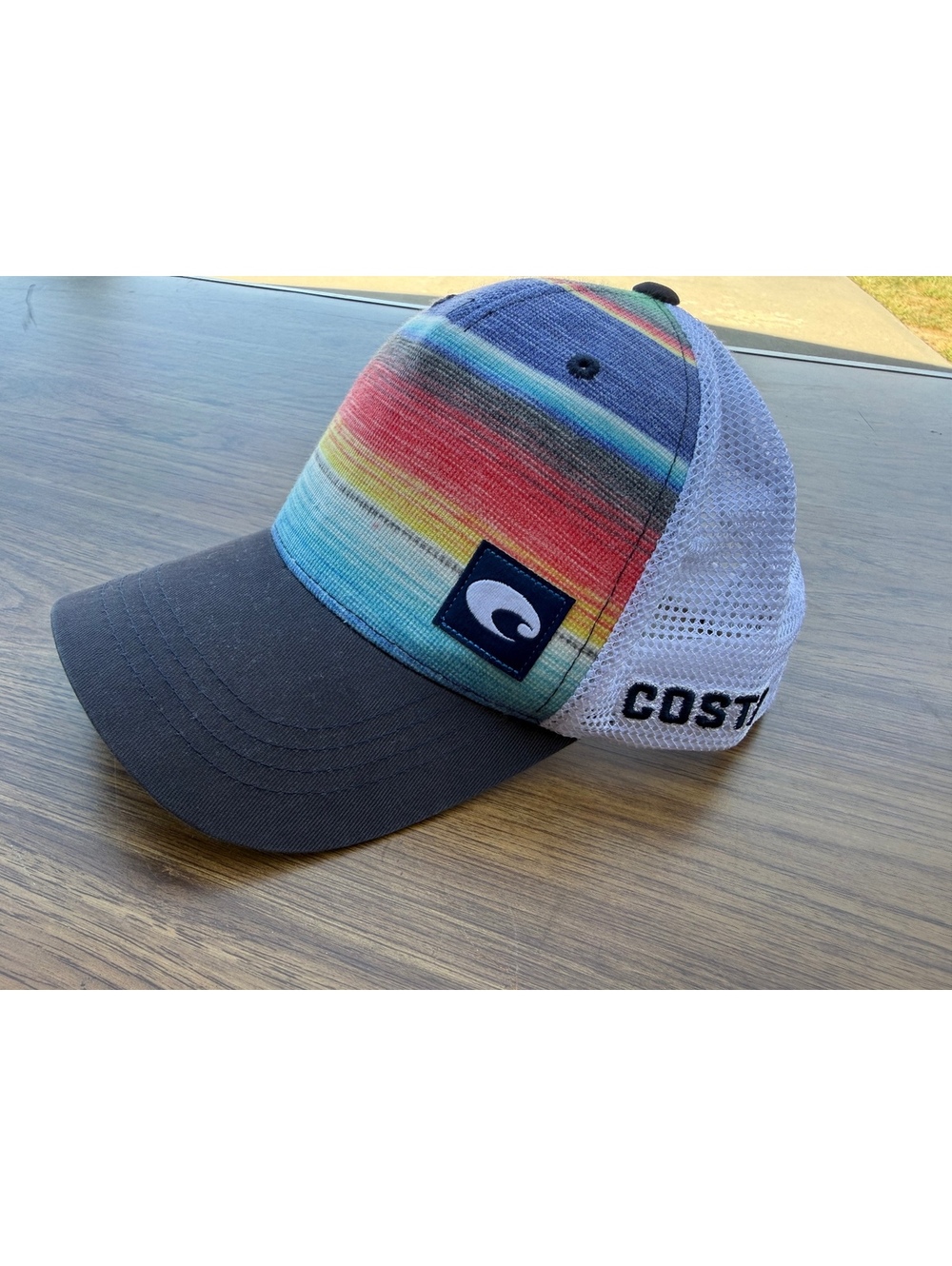 COSTA Del Mar Trucker Hat Mesh Back Snapback Baja Stripe Pattern